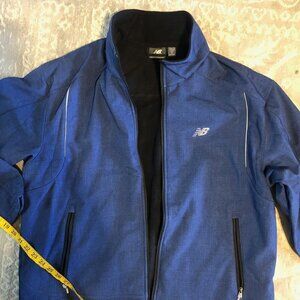 NWT New Balance Men Blue print Full Zip Soft Shell Long Sleeve Jacket130893- XL